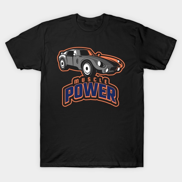 Muscle Power Vintage Car T-Shirt by vukojev-alex